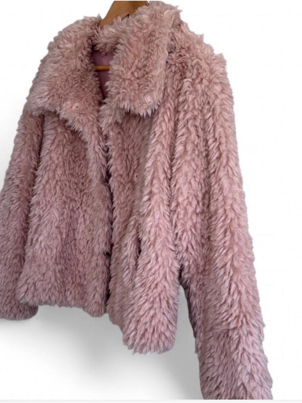 Dylan Los Angeles Pink Faux Fur Teddy Coat/Jacket Coquette Glam Size S - Picture 2 of 8